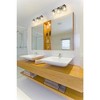 Vaughn 3-Light Vanity Light - Matte Black Steel with Opal Glass Shades, Dimmable, Damp Rated - 4 of 4