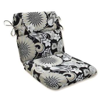 Outdoor/Indoor Sophia Black Rounded Corners Chair Cushion - Pillow Perfect