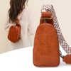 MaseiKar Women Chest Bag Sling Bag, Guitar Strap Small Crossbody PU Leather Satchel Daypack - 2 of 4