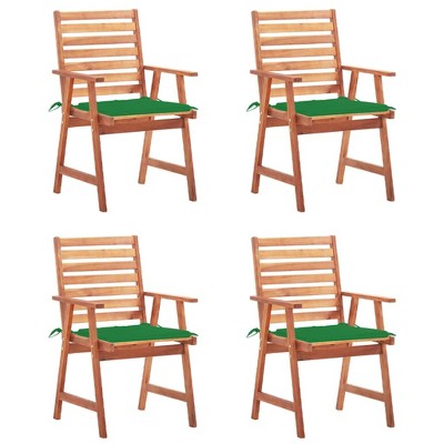 vidaXL Outdoor Chair Set of 4 Anthracite Solid Acacia Wood Standard