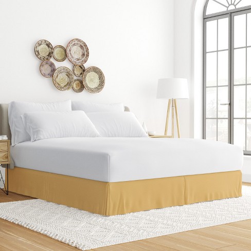 Gold pleated 2025 bed skirt