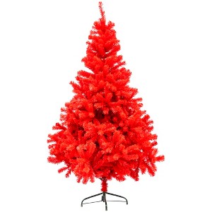 Northlight 6' Scarlett Red Pine Artificial Christmas Tree, Unlit - 1 of 3