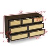 NicBex Rattan Dresser for Bedroom,Natural Style Drawers with Metal pulls,Dressers for Kids Room,Living Room,Entry and Hallway - 3 of 4
