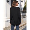 Long Sleeve Tunic Tops for Women Plus Size Square Neck T Shirt Solid Color Fall Lace Blouse - 4 of 4