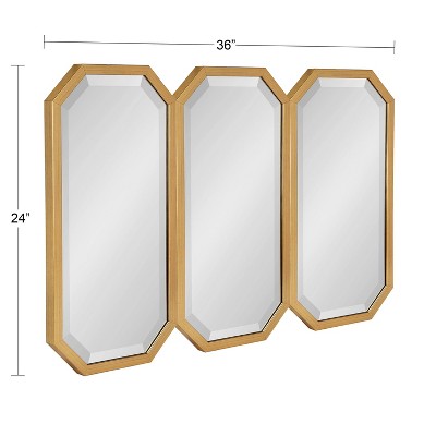 Laverty Gold Octagon Full-Length Mirror Trio Set