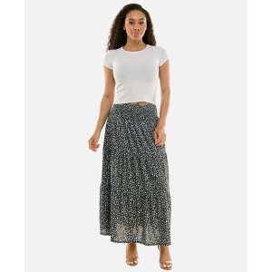Derek Heart Junior Girls Mid Rise Smocked Waist Tiered Modified Maxi Length Skirt - 1 of 4
