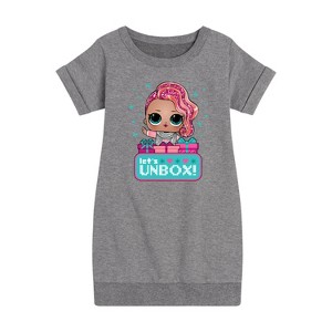 - Lol Surprise! - Lets Unbox Graphic Short Sleeve Fleece Dress - 1 of 4
