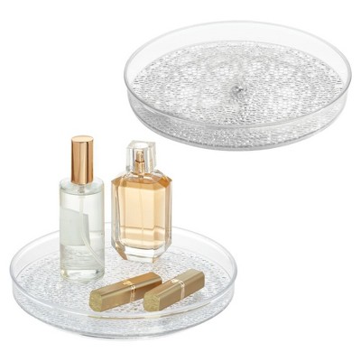 iDesign 9-Inch Lazy Susan Organizer for Bathroom - Set of 2 - Clear