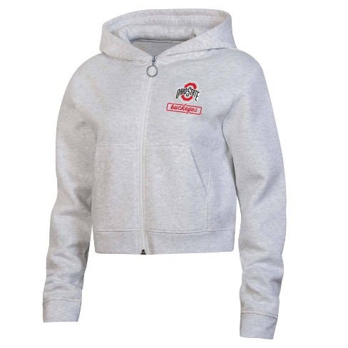 NCAA Ohio State Buckeyes Women's Gray Fleece Zip Hoodie - image 1 of 3