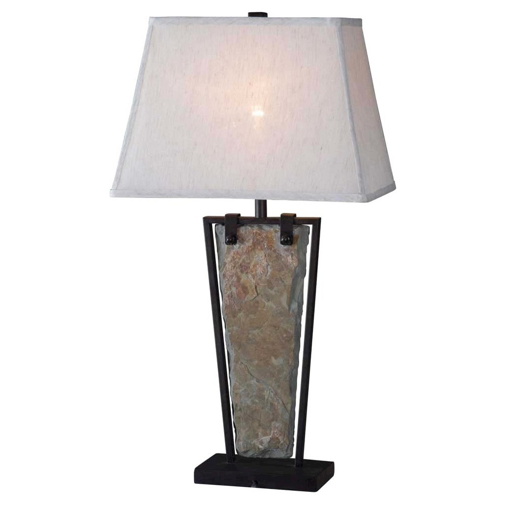 Photos - Floodlight / Street Light Kenroy Home Rectangle Table Lamp - Slate