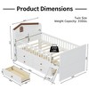JUJABU Wooden Twin Platform Bed Frame with 4 Storage Drawers, Guardrail Headboard & Ladder for Kids - 4 of 4