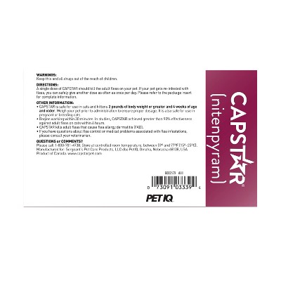 Condition photo showing New/Like New for capstar fast-acting oral flea treatment for cats - 2-25lbs/6ct