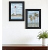 HomeRoots Set Of Two Cape May Lighthouse And Palm Trees Black Framed Wall Art - 2 of 3
