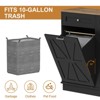 Double Tilt Out Trash Cabinet 20 Gallon,Dual Kitchen Wood Trash Can with Hideaway Drawers,Hidden Pet-Proof Garbage Can Laundry Hamper - 4 of 4