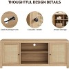 Rattan TV Stand , Boho Style Entertainment Center with 2-Tier Storage, Wooden TV & Media Console Cabinet for Living Room - 4 of 4