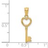 Black Bow Jewelry 14k Yellow Gold Polished Heart Key Pendant, 7mm - 3 of 4