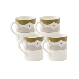 Spode Kit Kemp 16oz Geo Mug (Set of 4) | Geometric Abstract Design | Porcelain | Dishwasher and Microwave Safe | Home or Office Use - 1 of 4