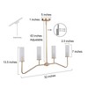 LNC Trend 4-Lights 32" Modern Linear Kitchen Island Pendant  Lights, Matte Gold with 4 Frosted Cylinder Glass Shades - 3 of 4