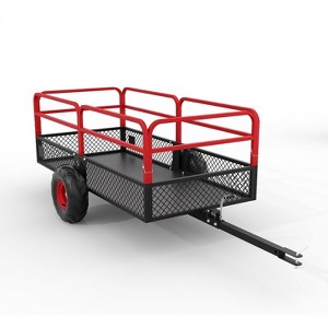 Coucheta 1600 lbs 22 Cubic Feet Heavy Duty Yard Garden Trailer with Removable Sides & All Terrain Tires, Fits Lawn Mower, Tractor, Garden Cart - 1 of 4