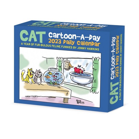 Willow Creek Press 2023 Desktop Box Calendar Cat Cartoon-a-day By Jonny  Hawkins : Target