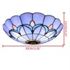 YIYIBYUS 2-Light Blue Modern Mediterranean Flush Mount Ceiling Light with Shade - 3 of 4