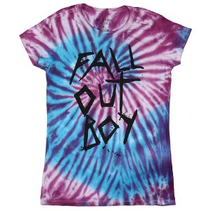 Fall Out Boy Women's Punk Rock Band Tie-Dye Graphic Print T-Shirt - 1 of 4