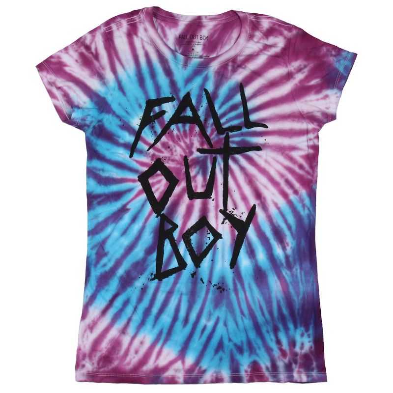 Fall Out Boy Women's Punk Rock Band Tie-Dye Graphic Print T-Shirt, 1 of 5