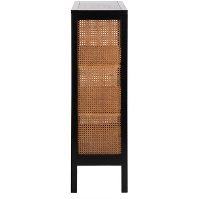 Franz Black Wood and Natural Cane 3-Tier Etagere - 52" L