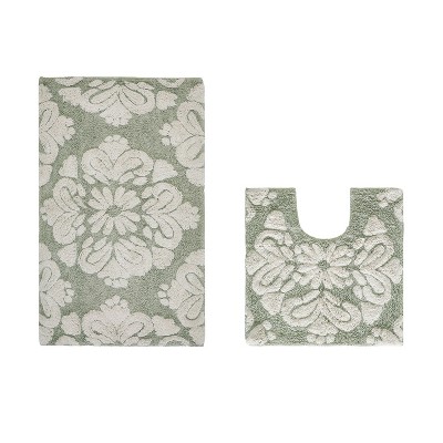 Medallion Collection 2 Piece 100% Cotton Tufted Bathroom Rug Set  with Non-Slip Backing, Machine Washable, Tumble Dry Bath Mat