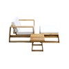 3-Piece Outdoor Acacia Wood Lounge Set with Chair, Ottoman, and Side Table - 3 of 4
