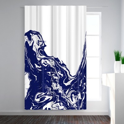 Americanflat Indigo Wave by Charlotte Winter Blackout Rod Pocket Single Curtain Panel 50x84