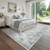Washable Floral Runner Rug - Ultra-Soft Vintage Print Stain-Resistant Carpet Easy-Clean Distressed Floor Mat for Hallway Laundry Room Bedroom - 4 of 4