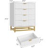 4 Drawer Dresser for Bedroom, Modern Chest with Gold Metal Legs & Handles, Wooden Storage Cabinet for Living Room, Hallway - 2 of 4