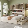 Full Size Platform Bed with USB, Storage Headboard and Drawers, White/Gray-ModernLuxe - 2 of 4