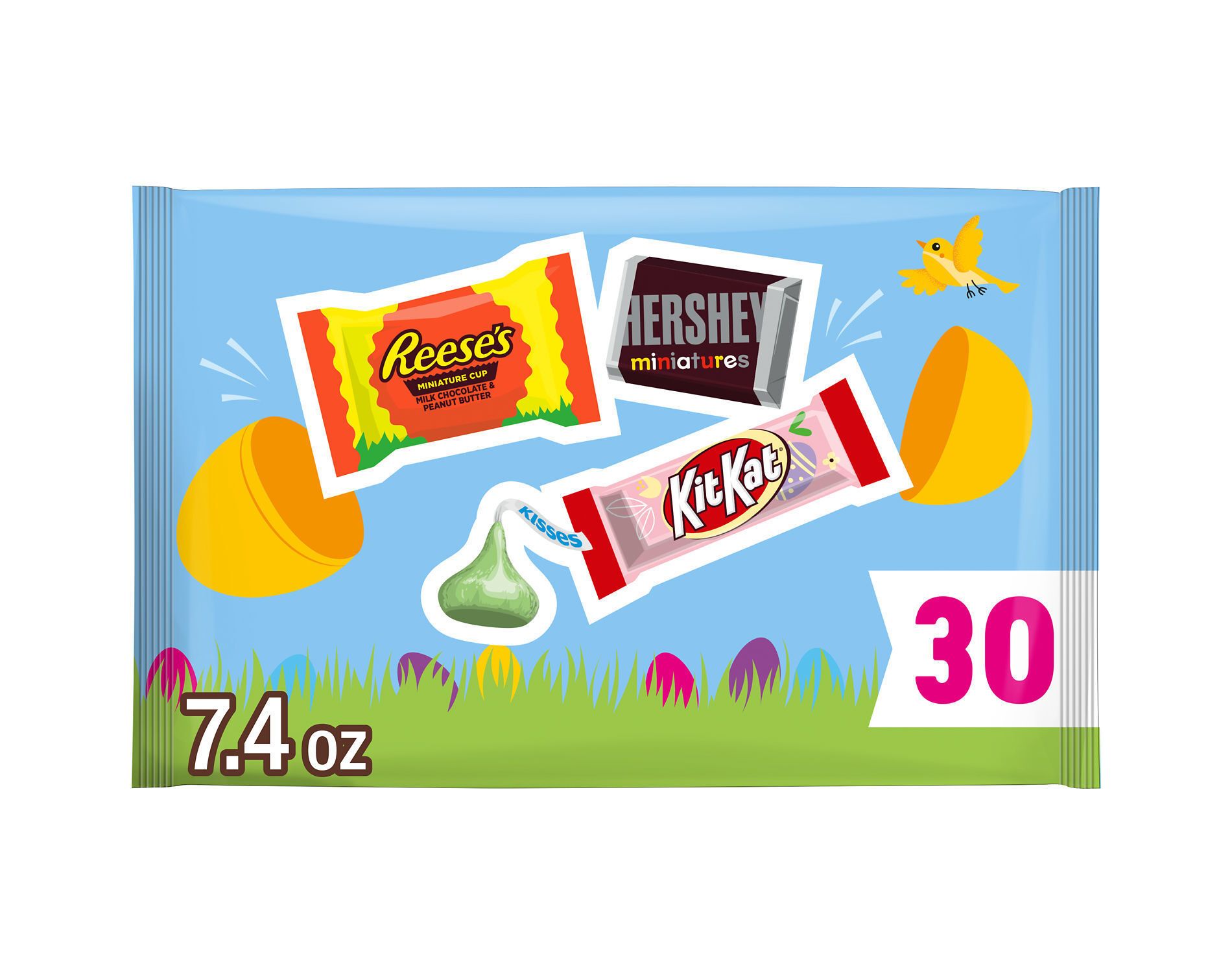 HERSHEY'S Kit Kat and Reese's Assorted Chocolate Easter Candy Bag - 30ct/7.4oz