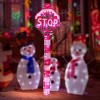 Syemin Decorative Holiday Scene Props STOP Sign Christmas Yard Decorations Outdoor Holiday Indoor Decor Displays, Red, 13.5"*13.5"*52" - 2 of 4