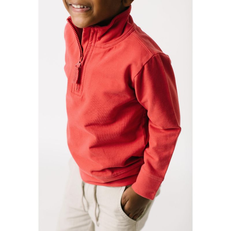 Hope & Henry Boys' Organic Cotton French Terry Half-Zip Pullover, Infant, 3 of 9