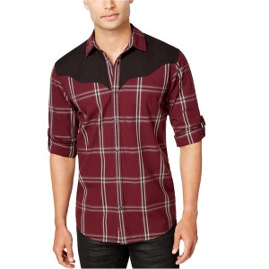 I.N.C International Concepts Mens Western Plaid Button Up Shirt, Red, XX-Large - 1 of 1