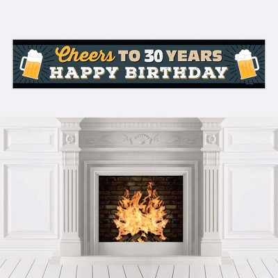 Big Dot Of Happiness Cheers And Beers To 30 Years Happy 30th Birthday Decorations Party Banner Target