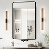 GlasFlength Decorative Wall Mirrors Rectangular Accent Mirror Wall Mirror Polished Mirror Decorative Mirror for Living Room, Black, 24"*30"*2" - 2 of 4