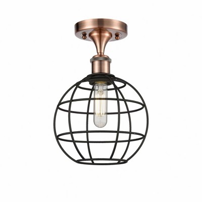 Lake Placid - 1 Light Semi-Flush Mount In Industrial Style-12 Inches Tall and 8 Inches Wide