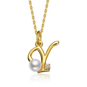 Personalized 14K Gold Plated Initial Pearl Pendant Necklace for all ages: A Charming gold Elegant Keepsake Gift - 1 of 3