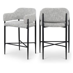 Meridian Furniture,Dame Fabric Upholstered Counter Stool, Set of 2 - 1 of 4