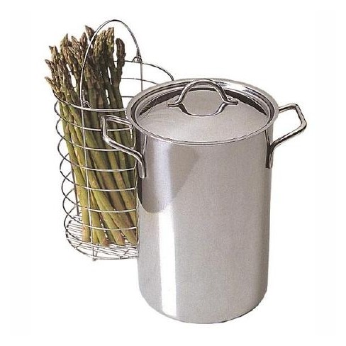 Cook N Home Basics Stainless Steel Asparagus Vegetable Steamer Pot