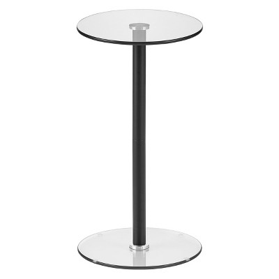 iDesign Round Pedestal Drink Table for Small Spaces - Clear/Chrome
