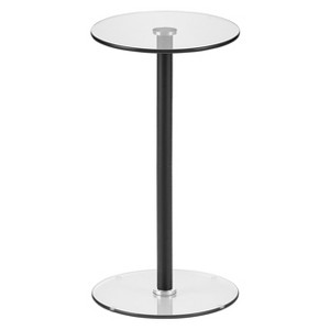 iDesign Round Pedestal Drink Table for Small Spaces - Clear/Soft Brass - 1 of 4