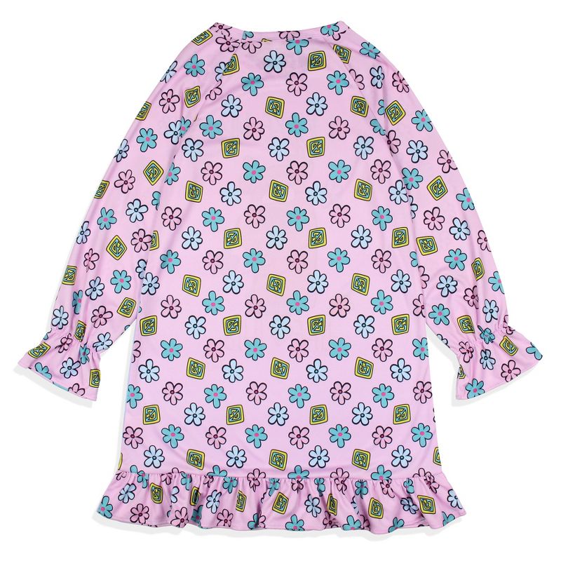 Scooby-Doo Girls' I Woke Up Like This Flower Sleep Pajama Dress Nightgown Purple, 4 of 6