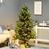 HOMCOM 6ft Prelit Artificial Christmas Tree Holiday Decoration with Warm White LED Lights, Auto Open, Green - 3 of 4