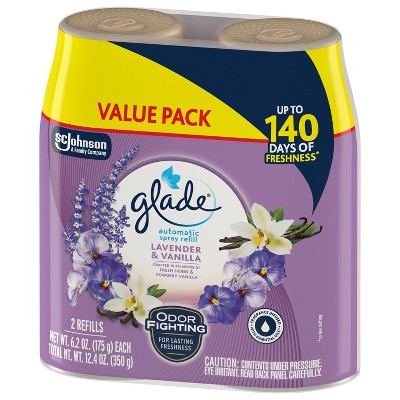 Glade Automatic Air Freshener Room Spray Scent Refills - Lavender & Vanilla - 6.2oz/2ct