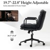 QingMoon Office Chair, PU Leather Computer Chair, Adjustable Swivel Task Chair, Mid Back Desk Chair with Reclining Backrest for Home Office - 3 of 4